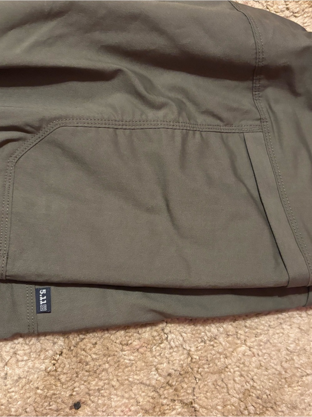 5.11 Tactical Men's Olive Pants with Reinforced Pockets - Picture 8 of 9